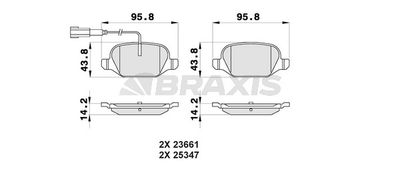 AB0165 BRAXIS Комплект тормозных колодок, дисковый тормоз