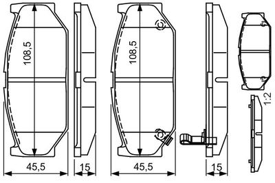 0986495308 BOSCH Комплект тормозных колодок, дисковый тормоз