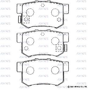SN419P ADVICS Комплект тормозных колодок, дисковый тормоз