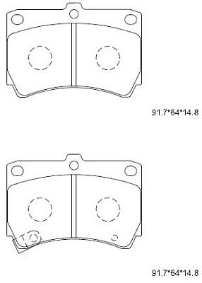 KD3798 ASIMCO Комплект тормозных колодок, дисковый тормоз