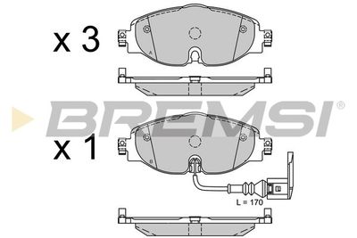 BP3516 BREMSI Комплект тормозных колодок, дисковый тормоз
