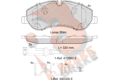 RB2119 R BRAKE Комплект тормозных колодок, дисковый тормоз