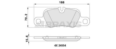 AA0387 BRAXIS Комплект тормозных колодок, дисковый тормоз