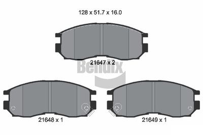 BPD1824 BENDIX Braking Комплект тормозных колодок, дисковый тормоз