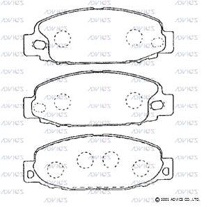 SN814E ADVICS Комплект тормозных колодок, дисковый тормоз