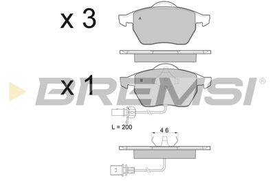 BP2978 BREMSI Комплект тормозных колодок, дисковый тормоз