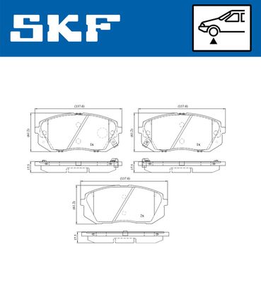 VKBP80637A SKF Комплект тормозных колодок, дисковый тормоз