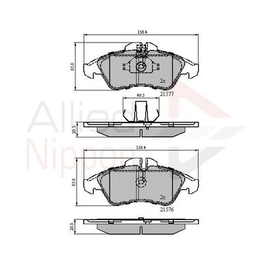 ADB0212 COMLINE Комплект тормозных колодок, дисковый тормоз