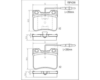 FBP4299 FI.BA Комплект тормозных колодок, дисковый тормоз