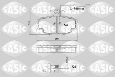 6210067 SASIC Комплект тормозных колодок, дисковый тормоз