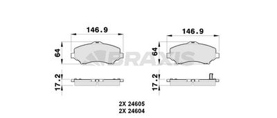 AB0268 BRAXIS Комплект тормозных колодок, дисковый тормоз