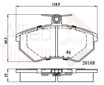 ADB0511 COMLINE Комплект тормозных колодок, дисковый тормоз