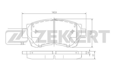 BS2080 ZEKKERT Комплект тормозных колодок, дисковый тормоз