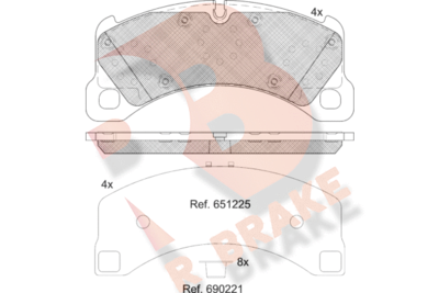 RB2206208 R BRAKE Комплект тормозных колодок, дисковый тормоз