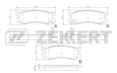 BS1391 ZEKKERT Комплект тормозных колодок, дисковый тормоз