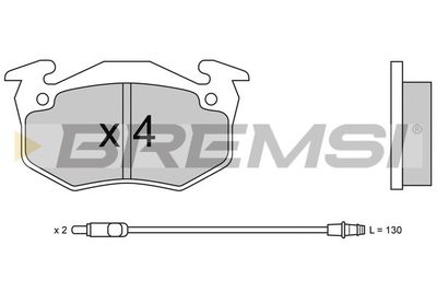 BP2229 BREMSI Комплект тормозных колодок, дисковый тормоз