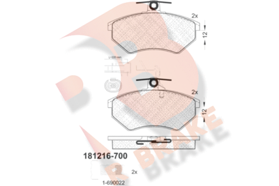 RB1216700 R BRAKE Комплект тормозных колодок, дисковый тормоз