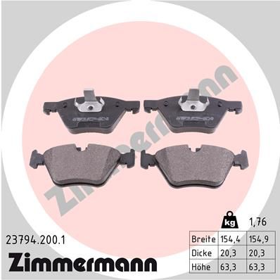 237942001 ZIMMERMANN Комплект тормозных колодок, дисковый тормоз