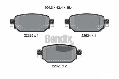 BPD2346 BENDIX Braking Комплект тормозных колодок, дисковый тормоз