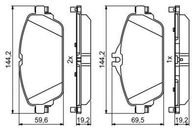 0986494951 BOSCH Комплект тормозных колодок, дисковый тормоз