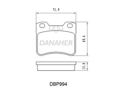 DBP994 DANAHER Комплект тормозных колодок, дисковый тормоз