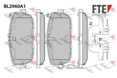 BL2960A1 FTE Комплект тормозных колодок, дисковый тормоз