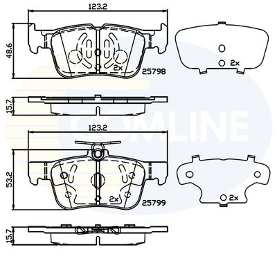CBP02243 COMLINE Комплект тормозных колодок, дисковый тормоз