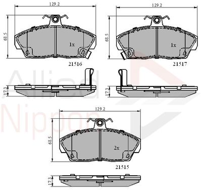 ADB3232 COMLINE Комплект тормозных колодок, дисковый тормоз