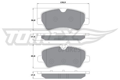 TX1696 TOMEX Brakes Комплект тормозных колодок, дисковый тормоз