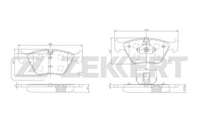 BS1370 ZEKKERT Комплект тормозных колодок, дисковый тормоз