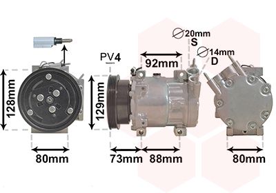 1501K705 VAN WEZEL Компрессор, кондиционер