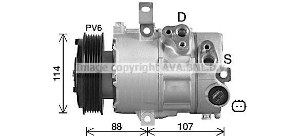 HYAK498 AVA QUALITY COOLING Компрессор, кондиционер