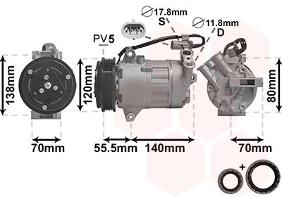 3700K498 VAN WEZEL Компрессор, кондиционер