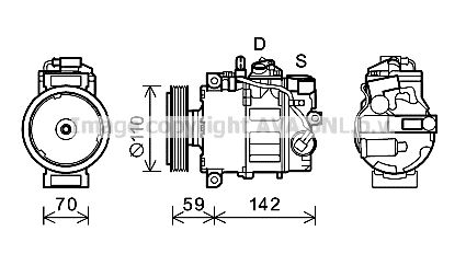 AIK380 AVA QUALITY COOLING Компрессор, кондиционер