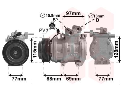 8300K124 VAN WEZEL Компрессор, кондиционер