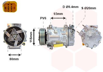 0901K706 VAN WEZEL Компрессор, кондиционер