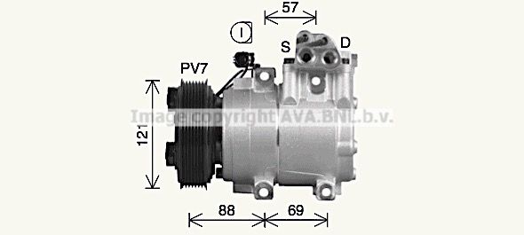 HYK593 AVA QUALITY COOLING Компрессор, кондиционер