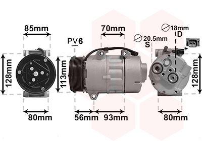 1800K416 VAN WEZEL Компрессор, кондиционер