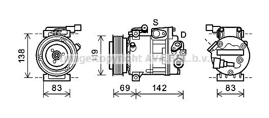 HYK281 AVA QUALITY COOLING Компрессор, кондиционер