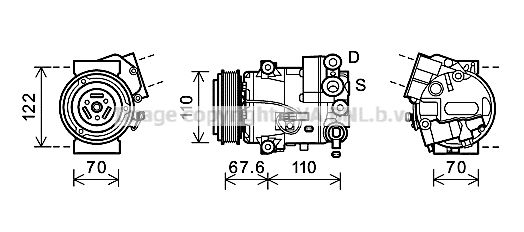 OLK605 AVA QUALITY COOLING Компрессор, кондиционер