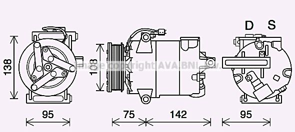 FDAK635 AVA QUALITY COOLING Компрессор, кондиционер