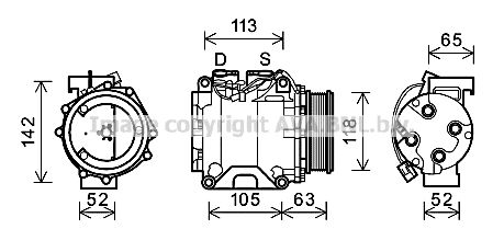 HDAK238 AVA QUALITY COOLING Компрессор, кондиционер