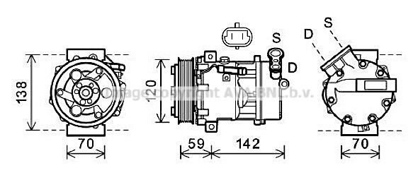 SBK071 AVA QUALITY COOLING Компрессор, кондиционер