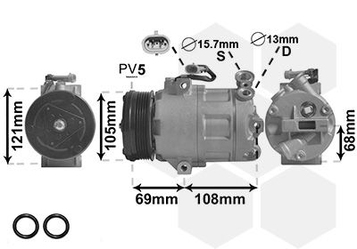 3700K138 VAN WEZEL Компрессор, кондиционер