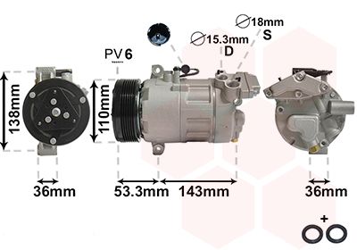 0600K321 VAN WEZEL Компрессор, кондиционер