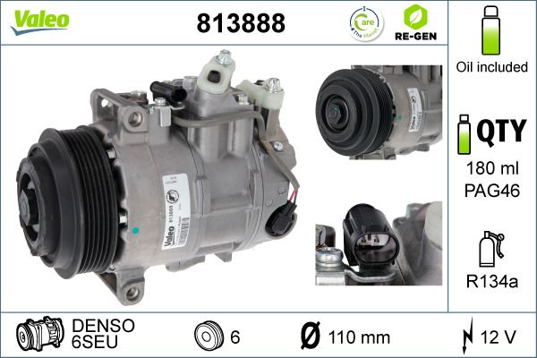 813888 VALEO Компрессор, кондиционер