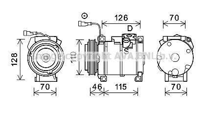 IVK135 AVA QUALITY COOLING Компрессор, кондиционер