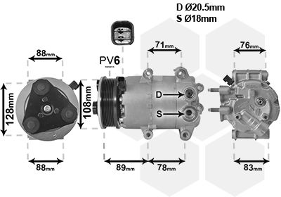 1800K571 VAN WEZEL Компрессор, кондиционер