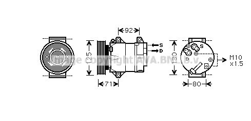 RTAK441 AVA QUALITY COOLING Компрессор, кондиционер