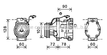 MZK253 AVA QUALITY COOLING Компрессор, кондиционер